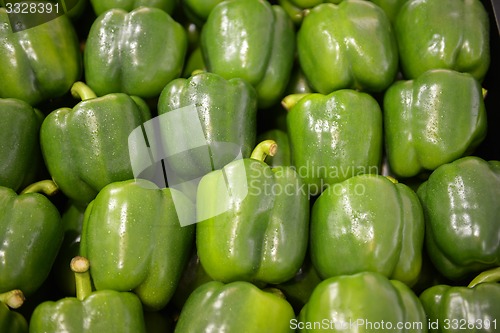 Image of neatly folded green bell peppers