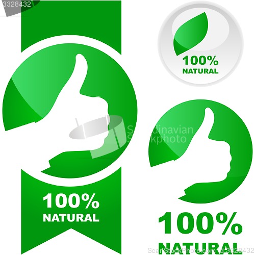 Image of Set of eco friendly signs.