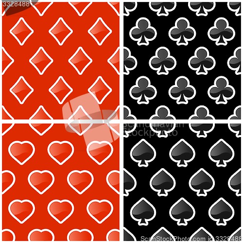 Image of Card suits. Seamless pattern.
