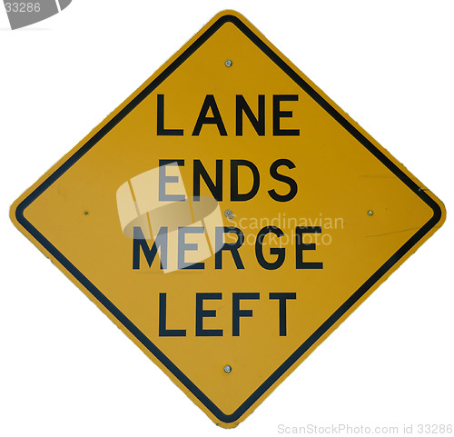 Image of Lane Ends Merge Left