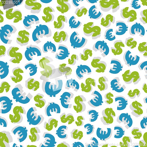 Image of Dollar and euro Seamless pattern.