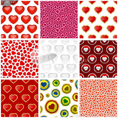 Image of Hearts. Seamless pattern.