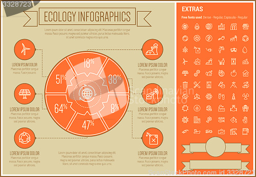 Image of Ecology Line Design Infographic Template