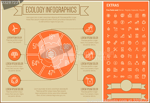 Image of Ecology Line Design Infographic Template