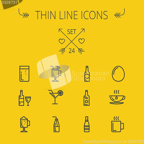 Image of Food thin line icon set