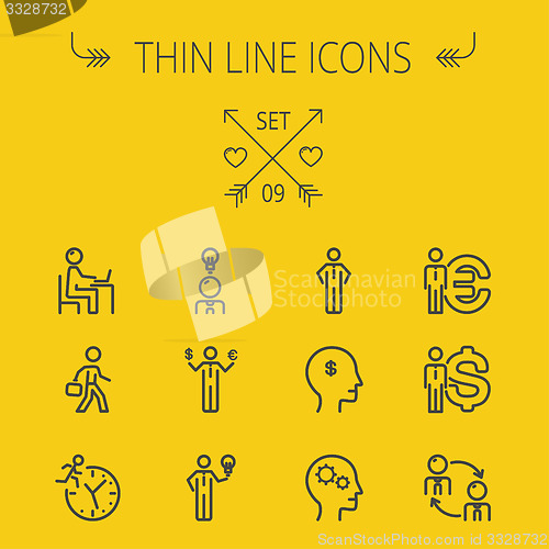 Image of Business thin line icon set