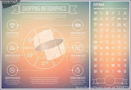 Image of Shopping Line Design Infographic Template