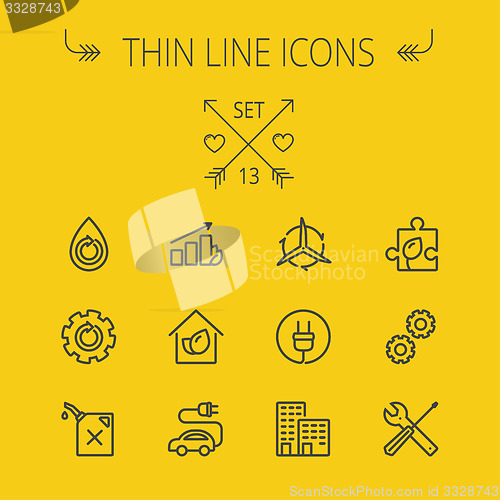 Image of Ecology thin line icon set