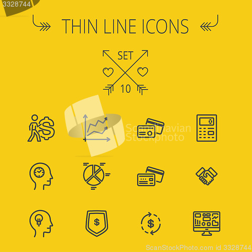 Image of Business thin line icon set