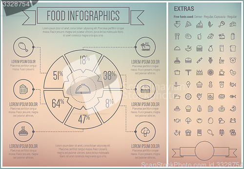 Image of Food Line Design Infographic Template