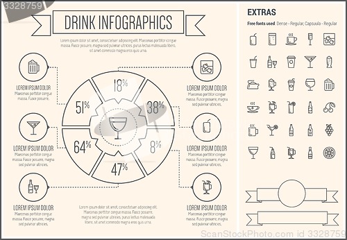 Image of Drink Line Design Infographic Template