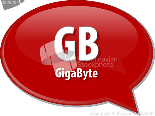 Image of GB acronym definition speech bubble illustration