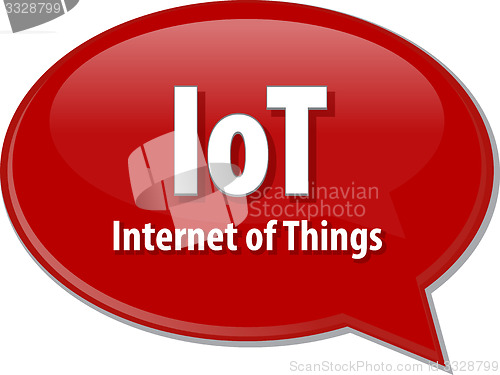 Image of IoT acronym definition speech bubble illustration