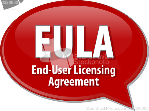 Image of EULA acronym definition speech bubble illustration