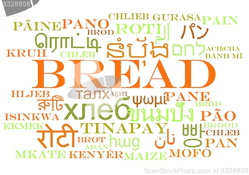 Image of Bread multilanguage wordcloud background concept