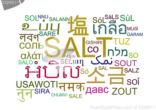 Image of Salt multilanguage wordcloud background concept