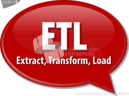 Image of ETL acronym definition speech bubble illustration