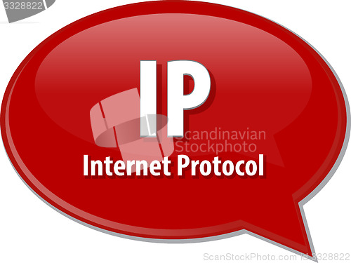 Image of IP acronym definition speech bubble illustration