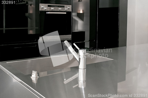 Image of Black kitchen