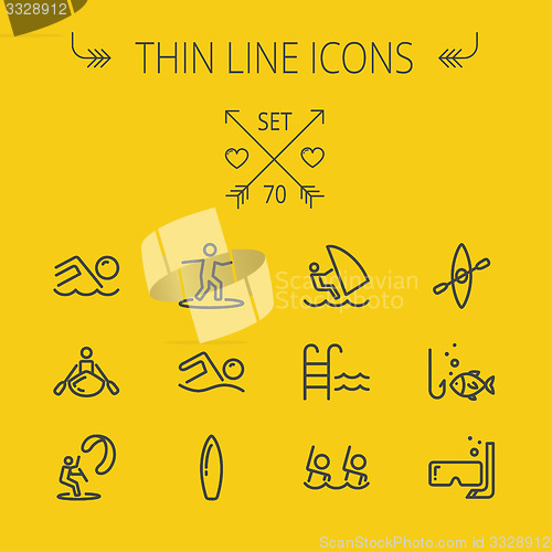 Image of Sports thin line icon set