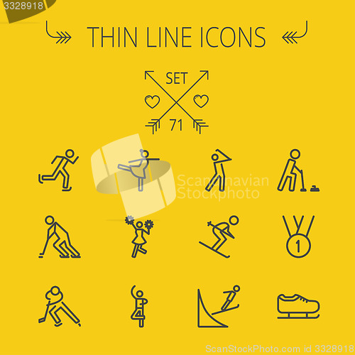 Image of Sports thin line icon set