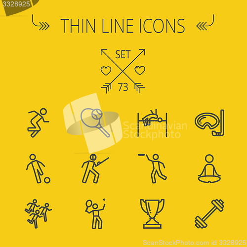 Image of Sports thin line icon set