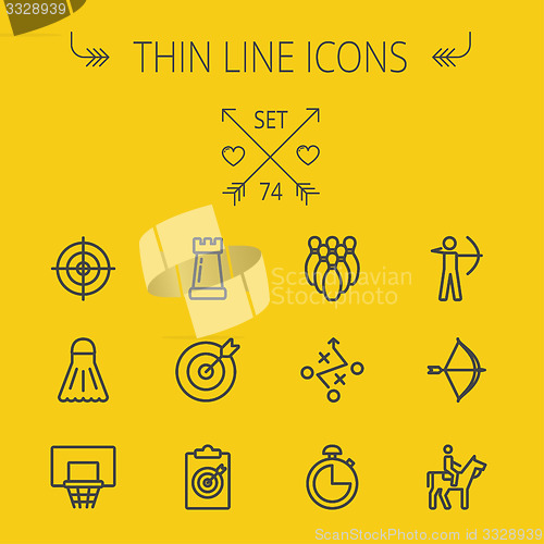 Image of Sports thin line icon set