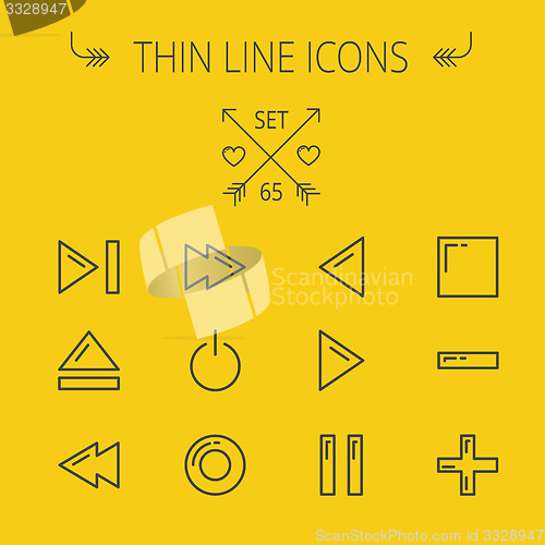 Image of Music and entertainment thin line icon set