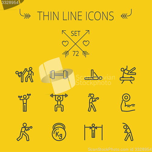 Image of Sports thin line icon set