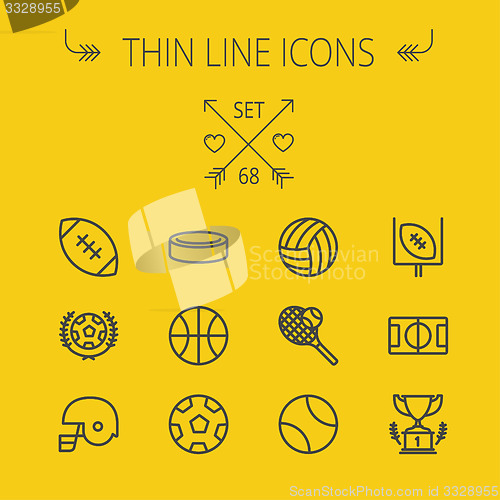 Image of Sports thin line icon set