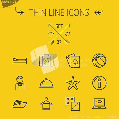 Image of Travel thin line icon set