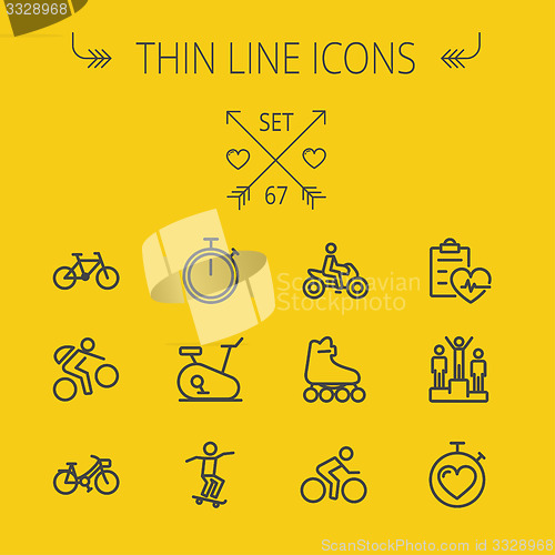 Image of Sports thin line icon set