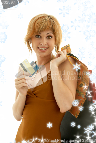 Image of consumer girl with snowflakes