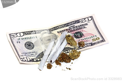 Image of joints with buds and money
