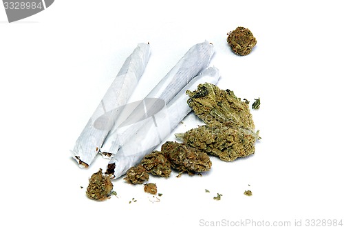 Image of medicinal marijuana on white