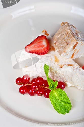 Image of cream berries dessert