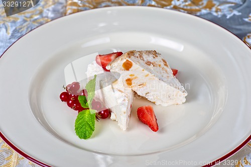 Image of cream berries dessert