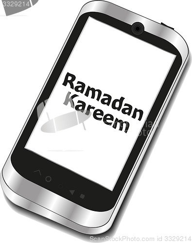 Image of smart phone with ramadan kareem word on it