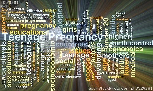 Image of Teenage pregnancy background concept glowing