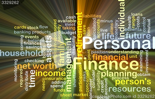 Image of Personal finance background concept glowing