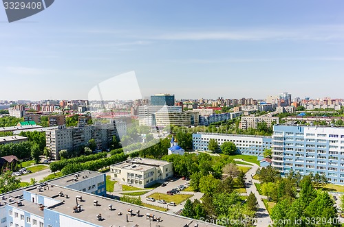 Image of Aerial view on city hospital. Tyumen. Russia