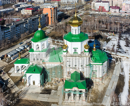 Image of Aerial view on temple chapel in honor of Lady Day