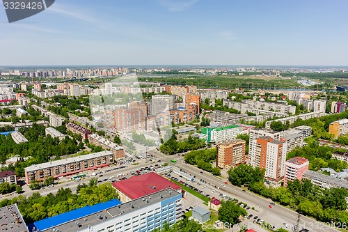 Image of Aerial view on Melnikayte street. Tyumen. Russia
