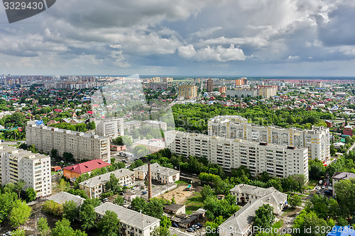 Image of Top view on the panorama of city. Tyumen. Russia