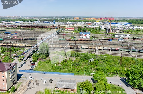 Image of Voynovka railway node. Pedestrian bridge. Tyumen