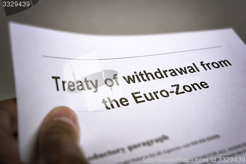 Image of Treaty withdrawal from Euro-Zone