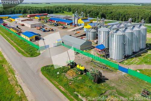Image of Machine yard of agricultural firm. Tyumen. Russia