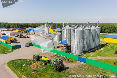 Image of Machine yard of modern agricultural firm. Tyumen