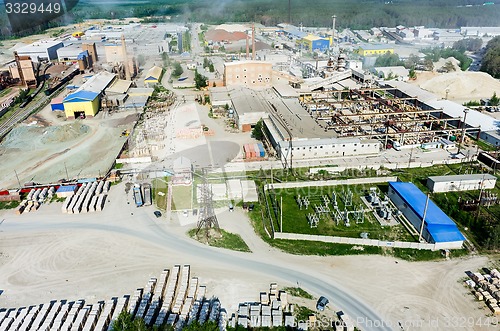 Image of Aerial view on JSC Tyumennerud plant. Russia