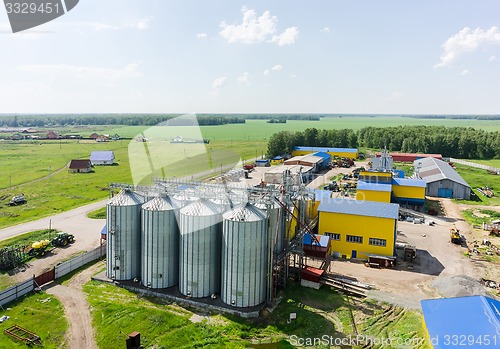 Image of Machine yard of modern agricultural firm. Tyumen